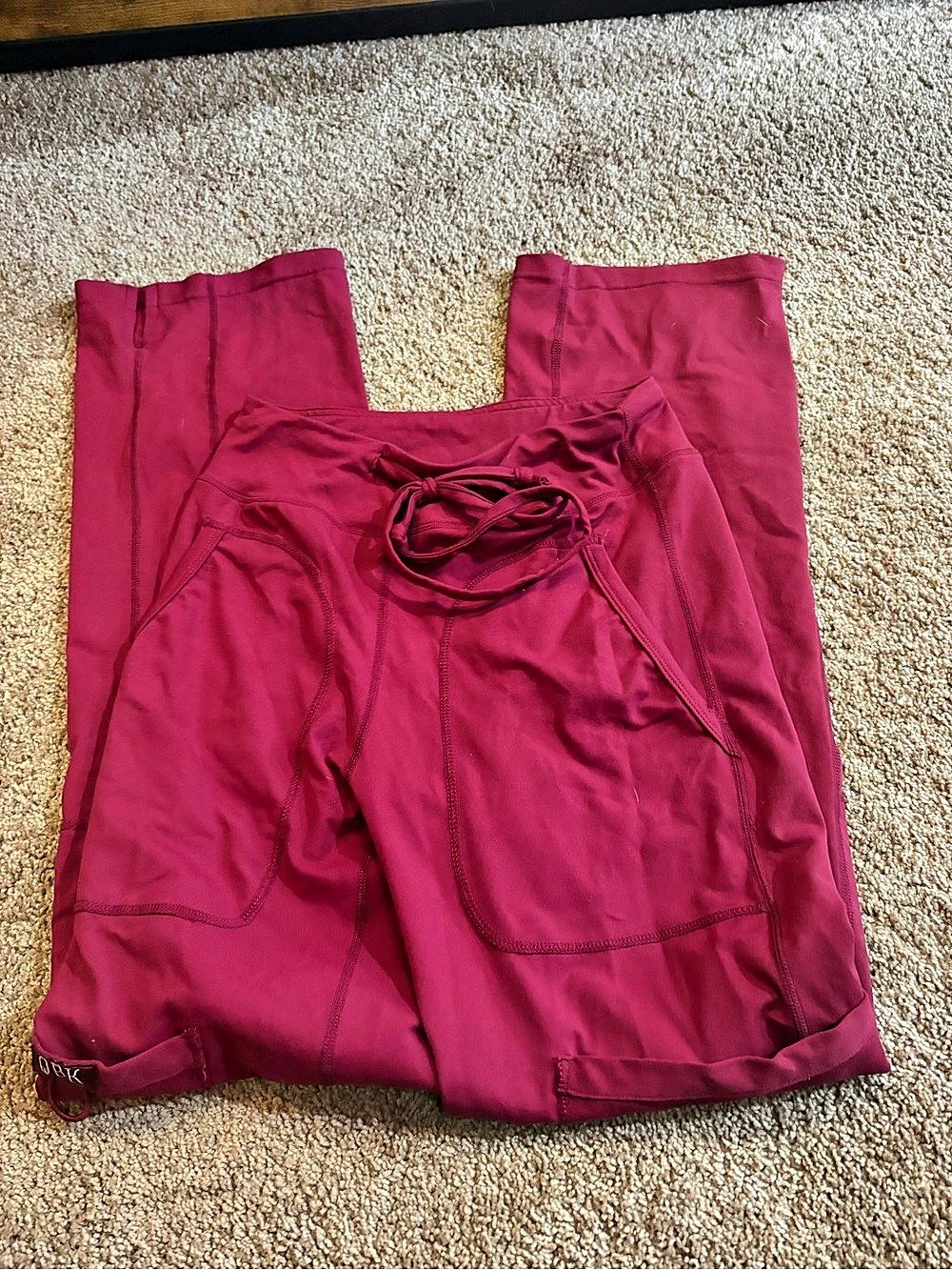 QBK Yoga Scrub Pants Women Mid Rise Five Pocket Cargo Scrub Pant Pink XS